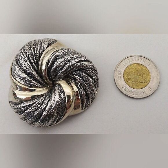 N.S Bar-On Brooch Pendant Gold Tone Silver Vintage Jewelry - Picture 7 of 16